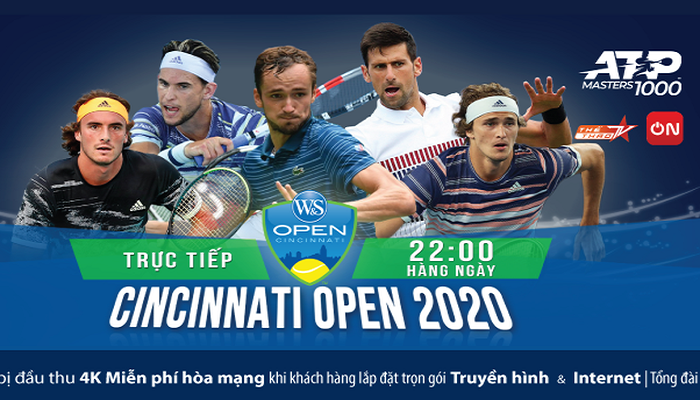 ATP 1000 Cincinnati trở lại trên VTVcab