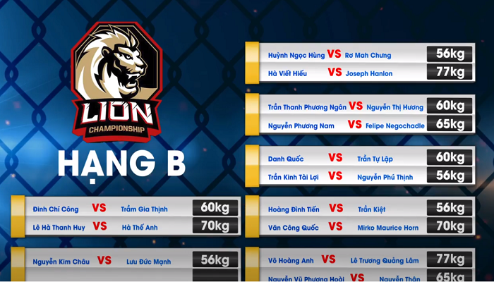 Đón xem các trận đấu của MMA Lion Championship 7 trên kênh VTVcab