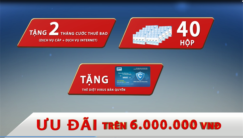Ưu đãi lớn khi lắp đặt Internet trên mạng Truyền hình Cáp Việt Nam